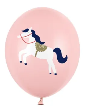 6 palloncini rosa cavallo felice 30 cm