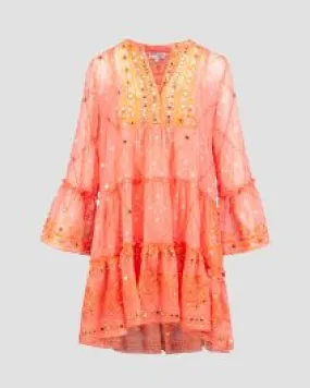Abito Juliet Dunn Mosaic Flared Sleeve Dress