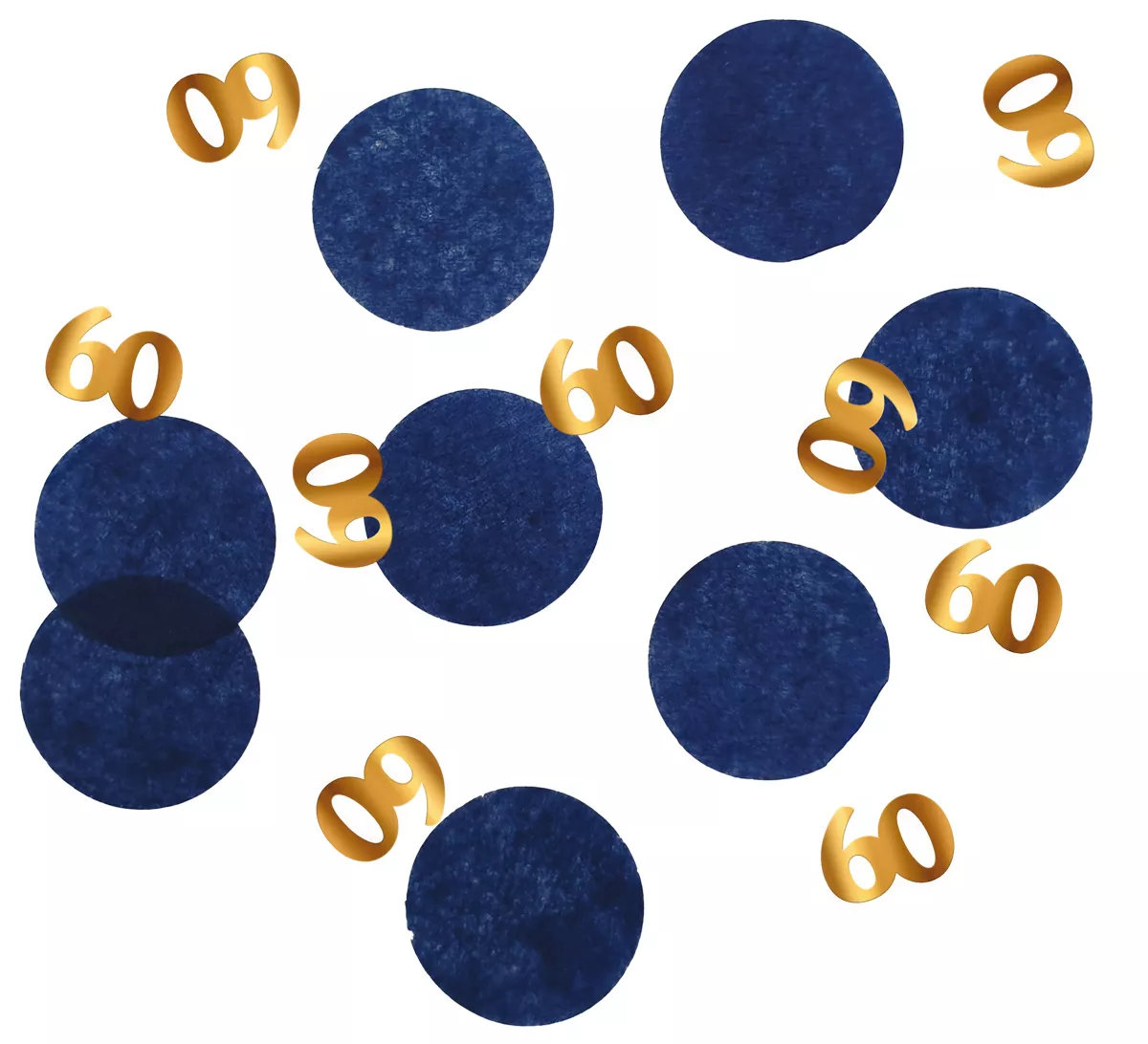 Coriandoli 60° compleanno blu e oro 25g