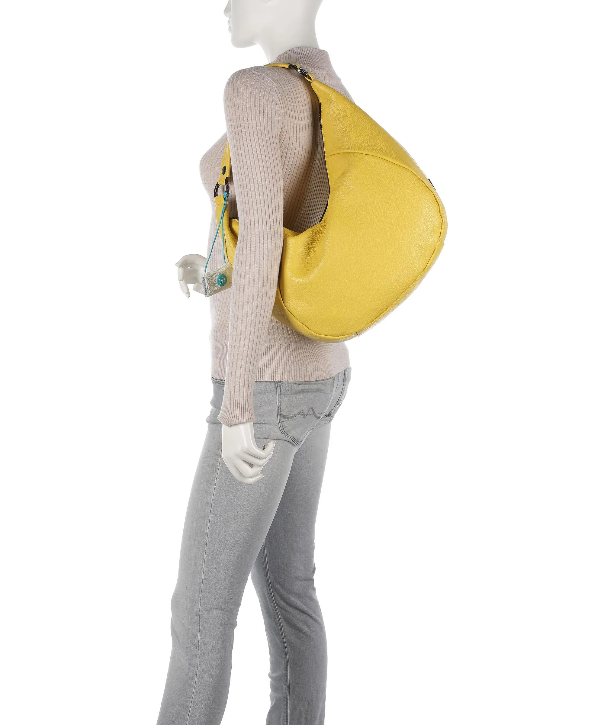  Gabs Icon Black Penelope L Borsa hobo pelle di vitello grana giallo  