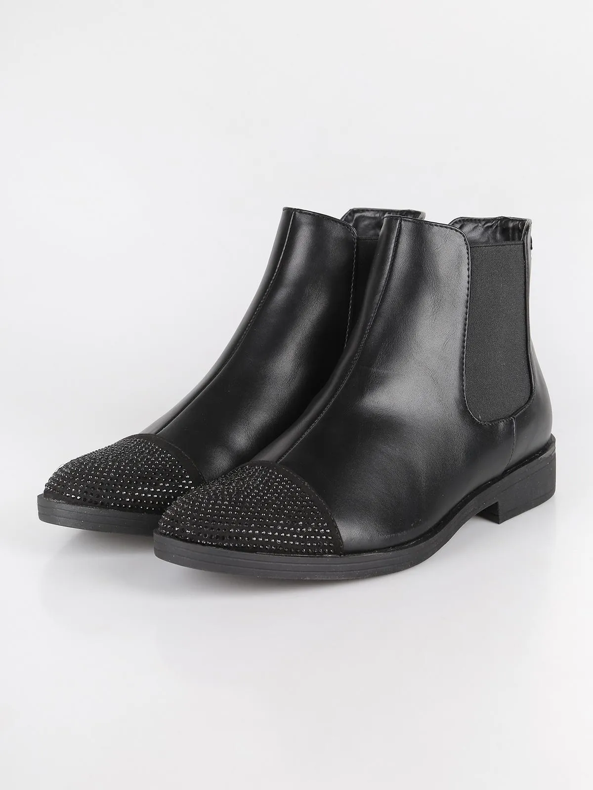 Gattinoni Bottes Chelsea avec strass  plante étroite
