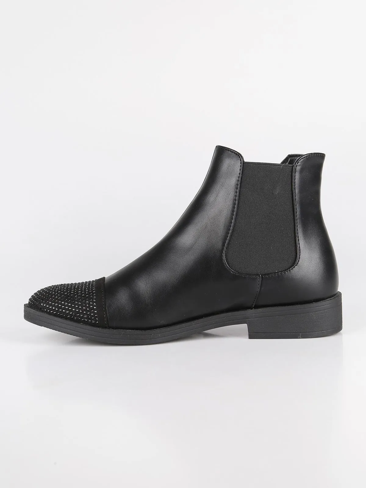 Gattinoni Bottes Chelsea avec strass  plante étroite