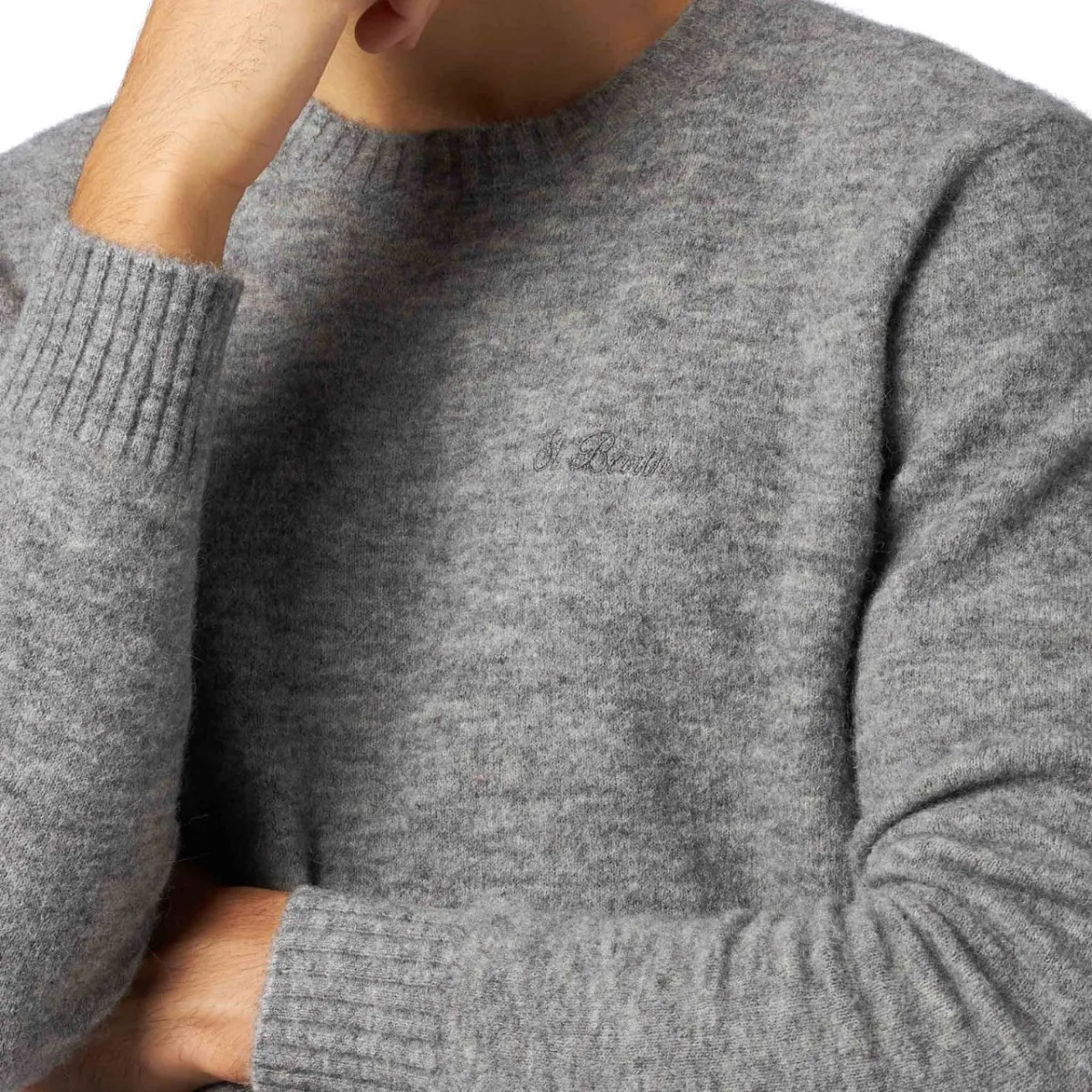 Maglione Heron Con Ricamo St. Barth Grigio