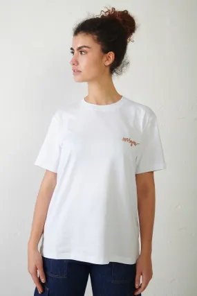 MSGM T-shirt girocollo con logo in corsivo multicolore