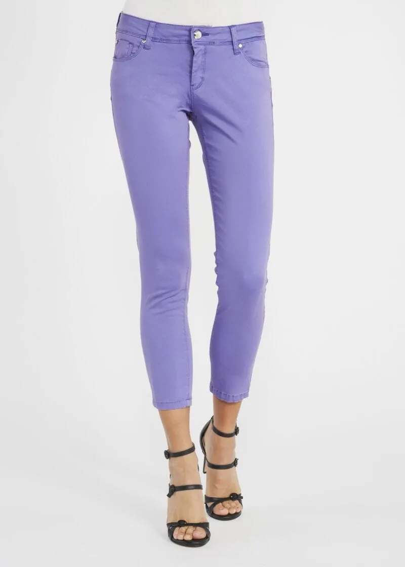Pantaloni in raso di cotone stretch