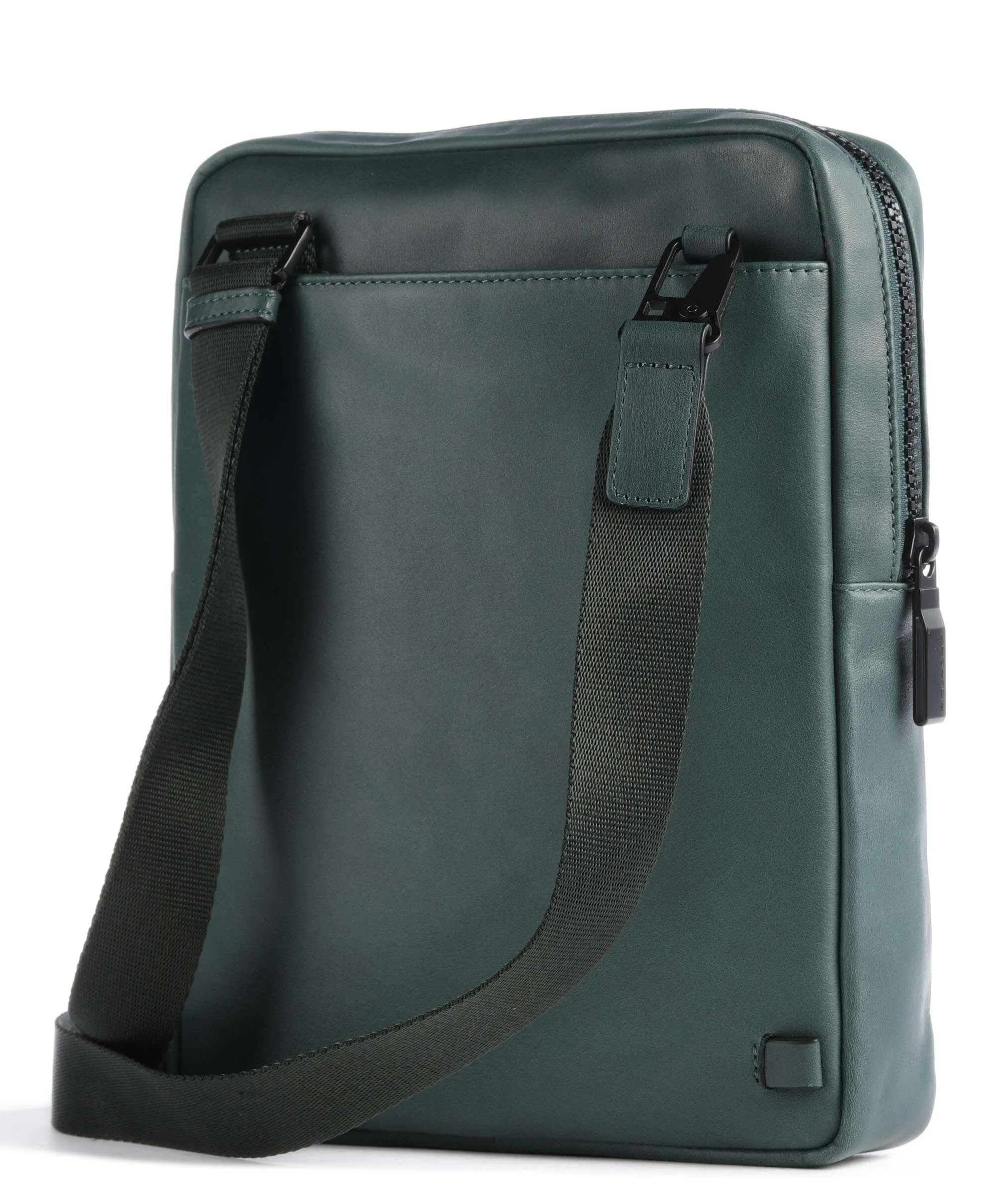  Piquadro AKRON Borsa a tracolla 10″ pelle a grana fine verde scuro  