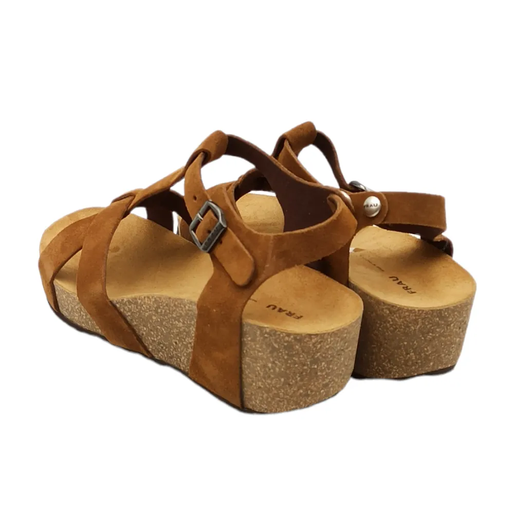 Sandalo donna zeppa nabuk Frau 59B8 SUEDE SIGARO