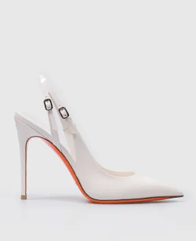 Santoni Slingback in vernice bianca WDSX70298HA2TVHD